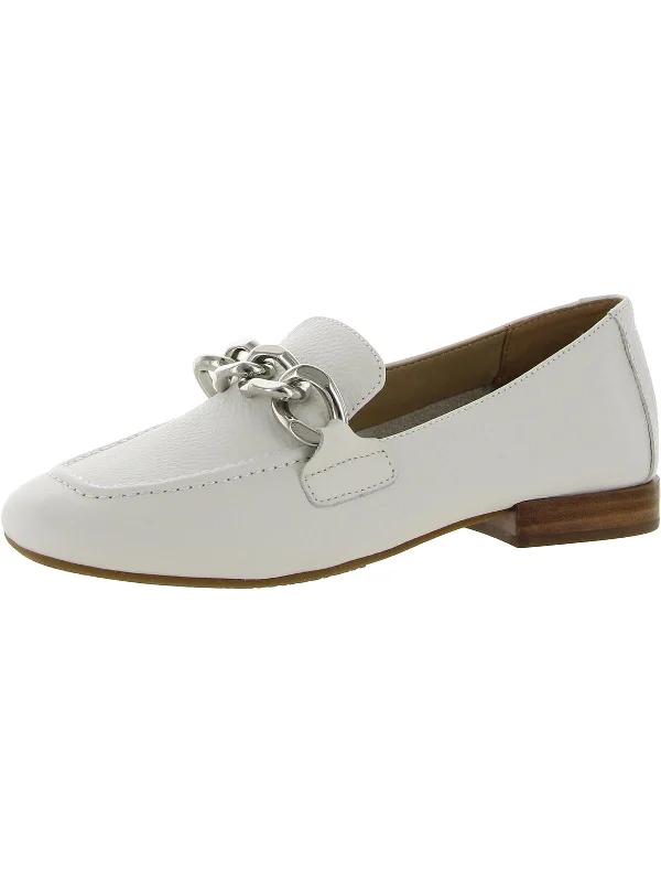 Bethany Womens Leather Chain Loafers