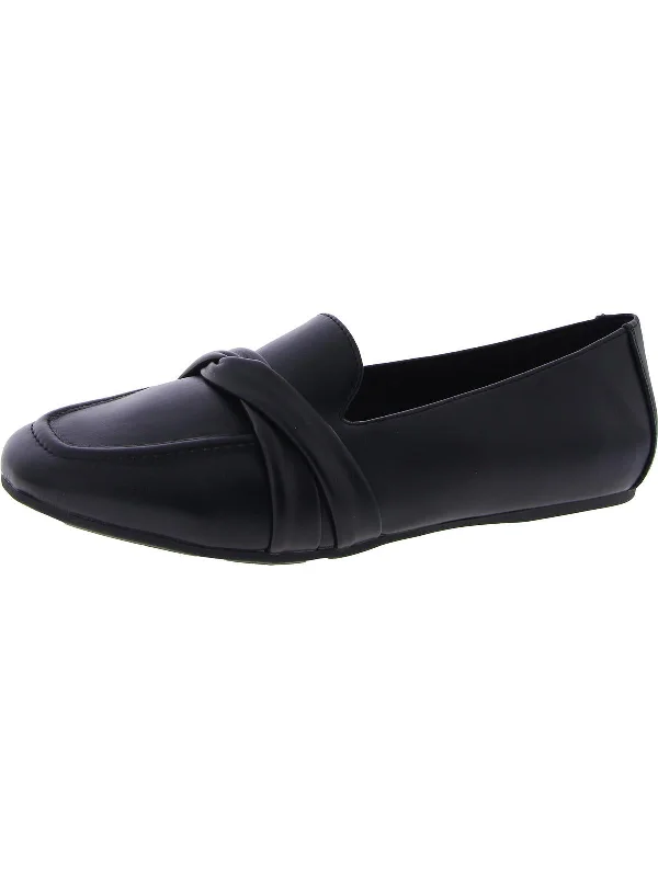 Betty Womens Faux Leather Slip-On Loafers