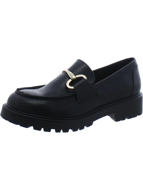 Haezel Womens Faux Leather Bit Loafers