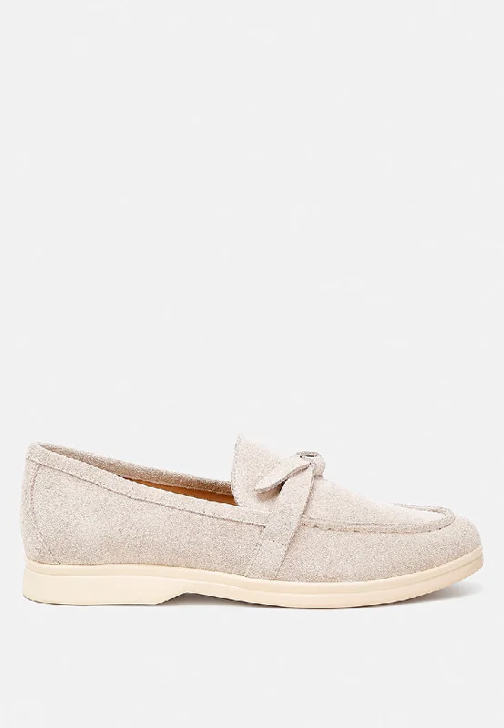 nautica suede knot detailed loafers