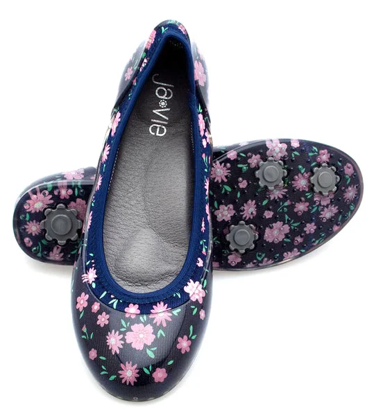 ja-vie baby floral navy jelly flats shoes