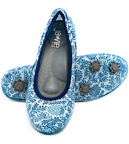 ja-vie blue china floral jelly flats shoes