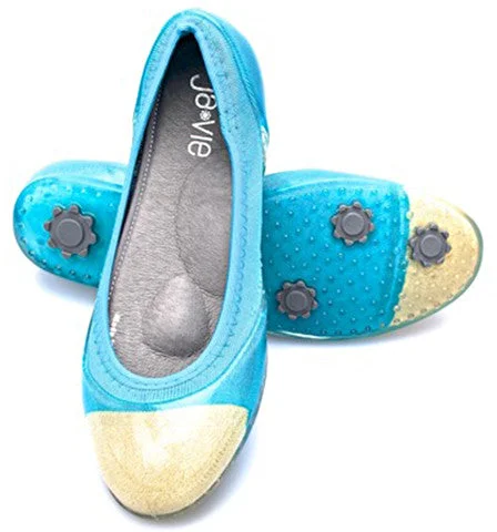 ja-vie bluebird/gold jelly flats shoes