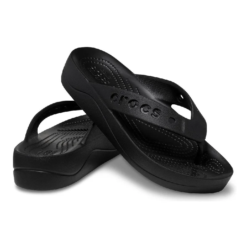 Crocs Baya -Platform Flip Thong Sandal - Black