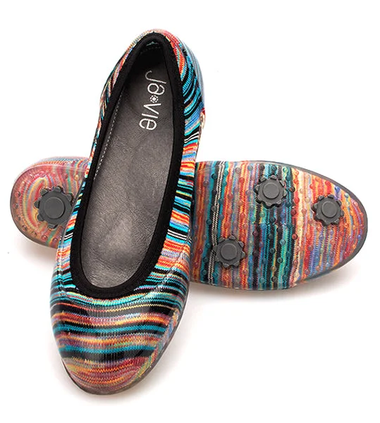 ja-vie fiesta stripe jelly flats shoes