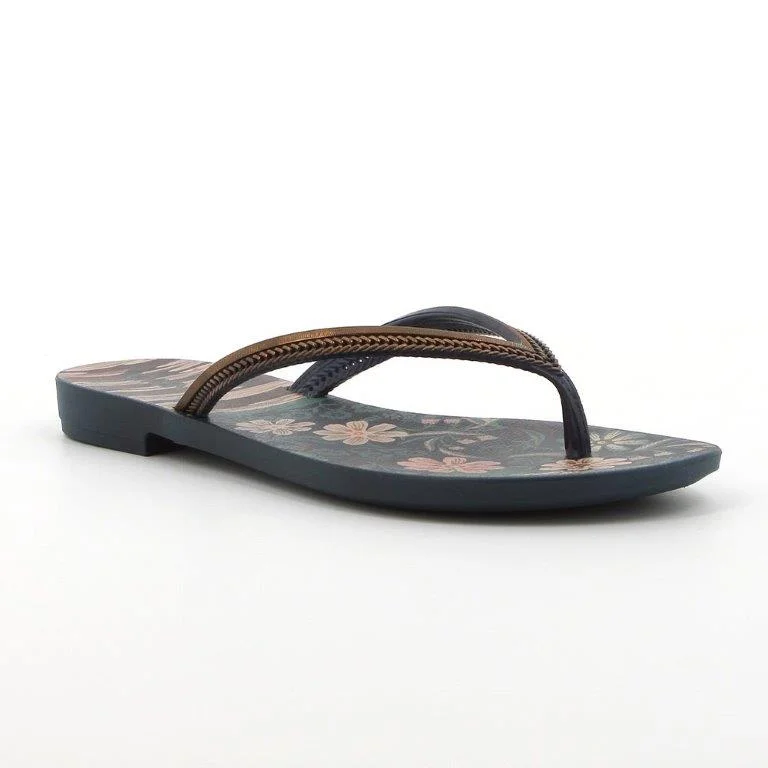 Grendha Floral Thong Sandals - Blue/Floral