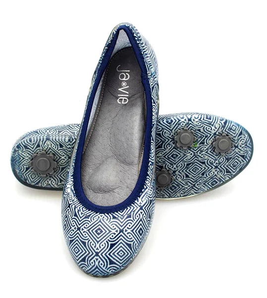 ja-vie navy/white mosaic jelly flats shoes