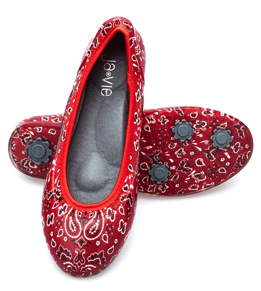 ja-vie red bandana jelly flats shoes