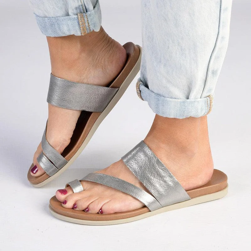 Tsonga Ningizimu Leather Toe Loop Sandals - Tallio Grid